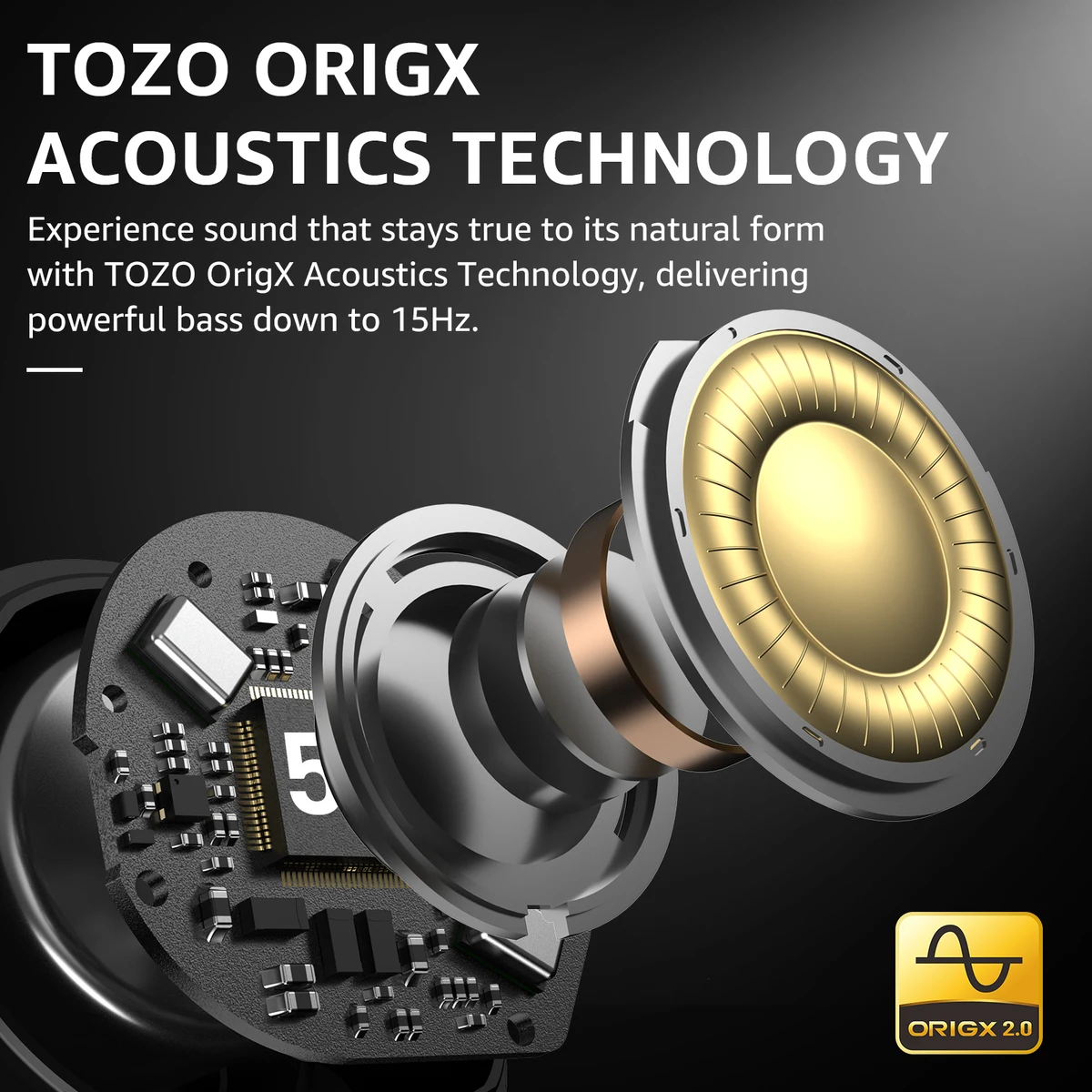 TOZO New NC9 Wireless Earphone Hybrid Active Noise Cancelling,Bluetooth Earbuds With Immersive Sound Premium Deep Bass, 59H Play — view 5