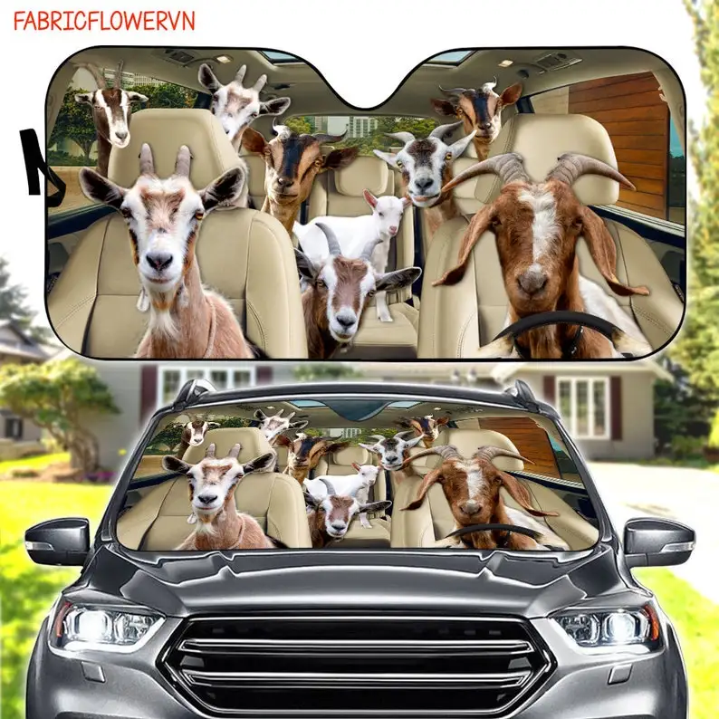 

Goat Car Sunshade, Goat Car Decoration, Goat Windshield, Animal Lovers Gift, Animal Car Sunshade, Gift For Mom, Gift For Dad