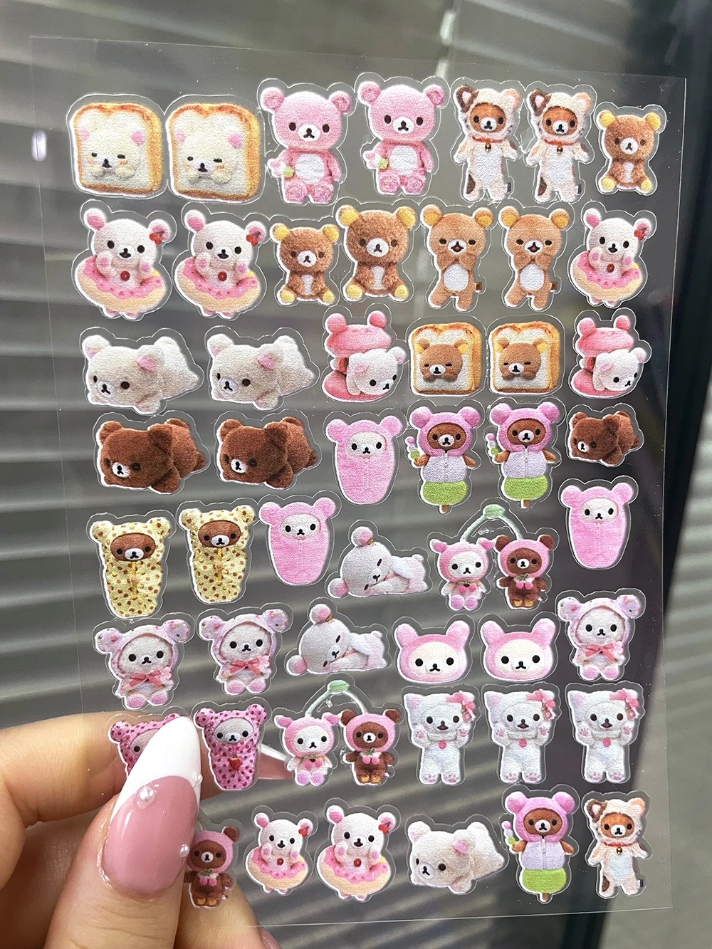 Kawaii Rilakkuma Expressions Nail Art Stickers - Cute and Waterproof Decals