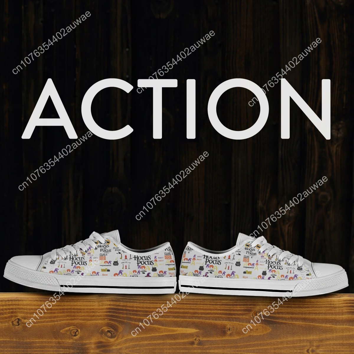 Hocus Pocus Design Whie Black Wome Vulcanized Shoes Halloween Party Flats Casual Lace Up Comfort Sneakers Zapatos De Mujer