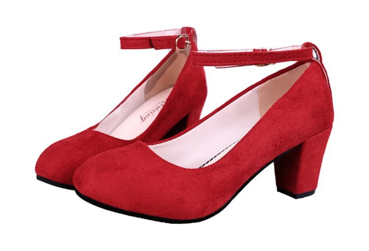 Mary Jane Shoes Vintage Pumps Block Heels For Shoe Office Womens Low