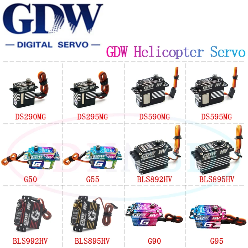 

Original GDW HV Brushless/ Coreless Motor Servo RC Helicopter DS290/ 295MG DS590/595MG DS820MG BLS892/895HV G50 G55 G92 G95