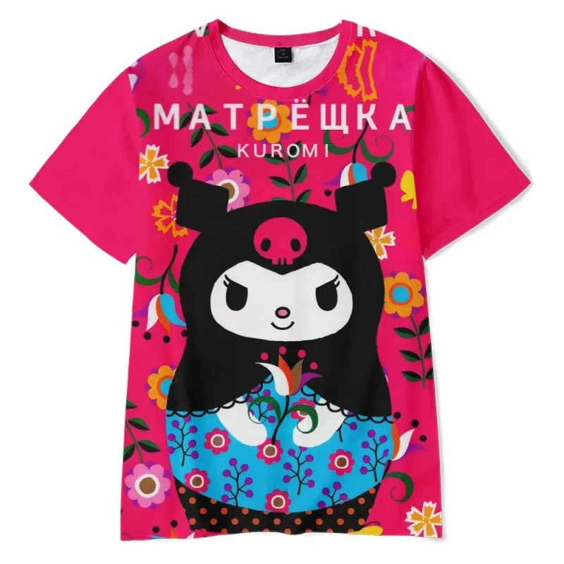 2023 Anime Cartoon Summer Kuromi T-Shirt My Melody Hello Kitty 3D Print Cartoons Clothes Kid Girl Boy Fashion T Shirt Casual Top 5