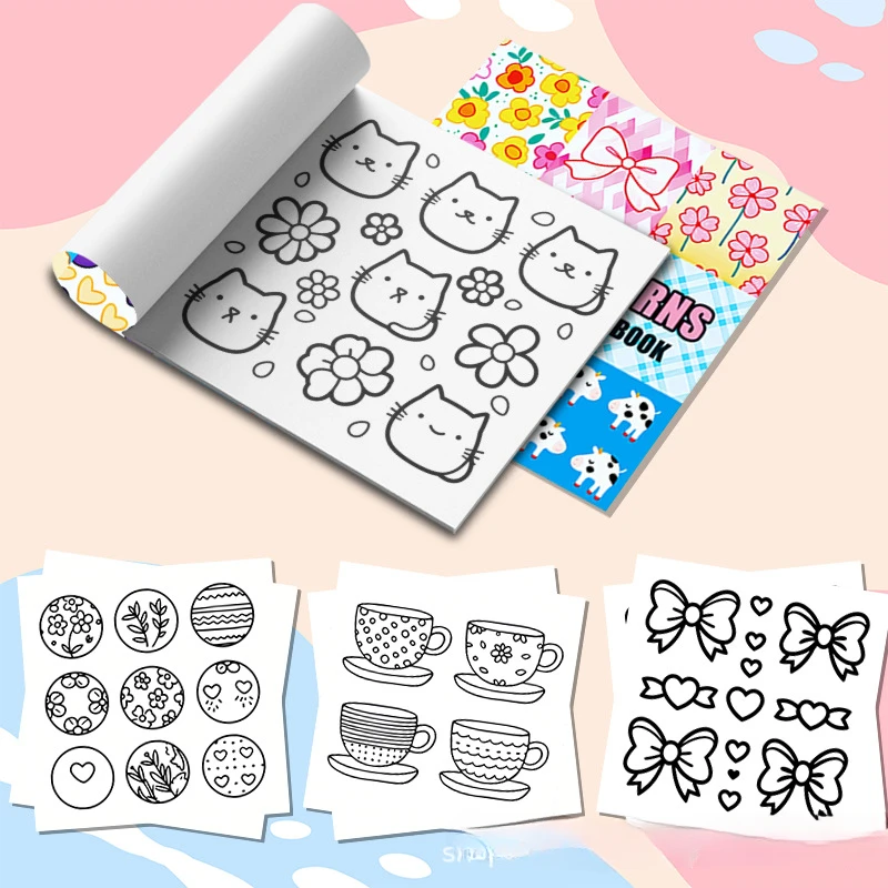 Puzzle Cartoon Flower Animation Drawing Book Creative Cartoon Coloring Book for Adults and Teenagers Stress Relieving Graffiti 3