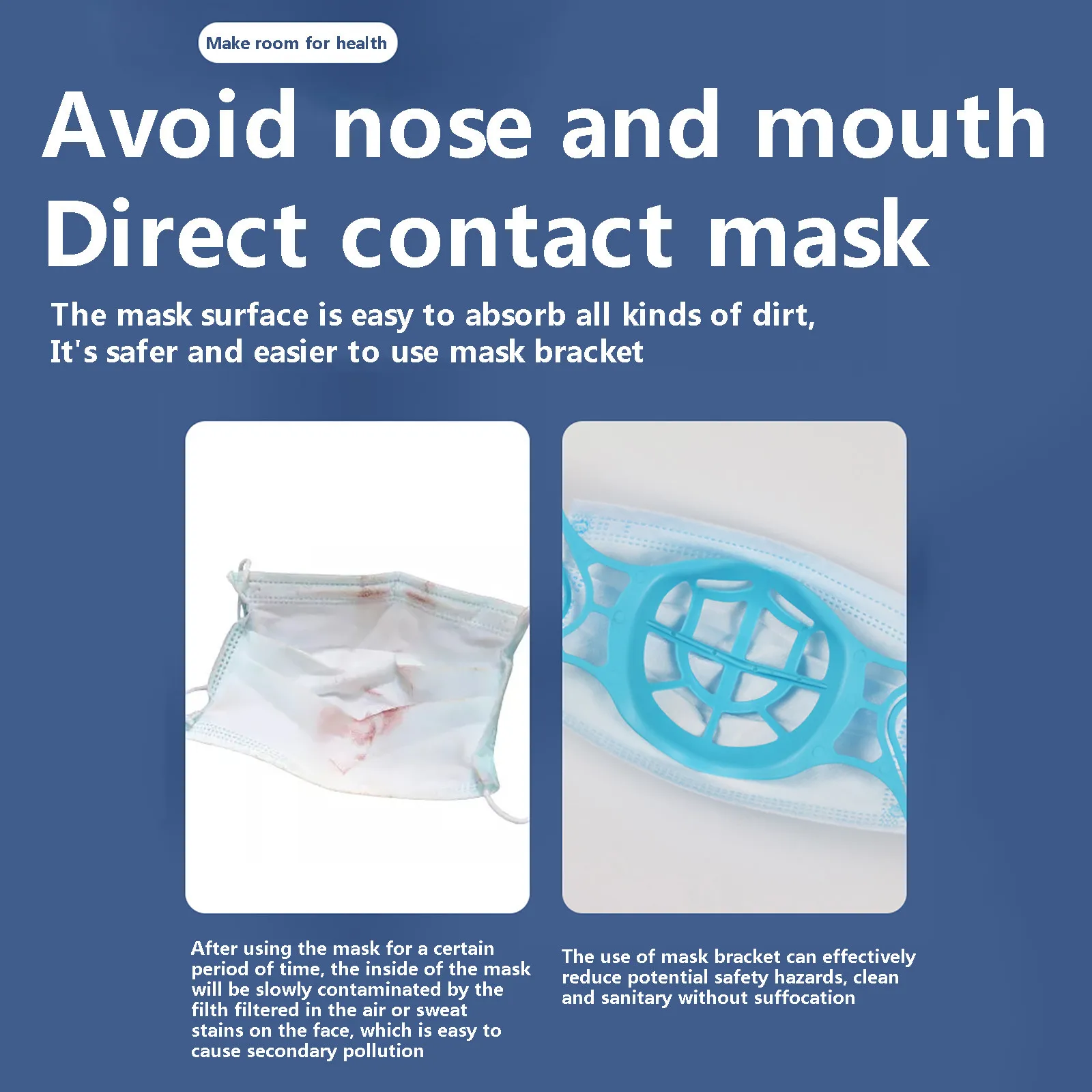 3D mask bracket Silicone face mask bracket 3D inner support frame outdoor dust-proof face protective