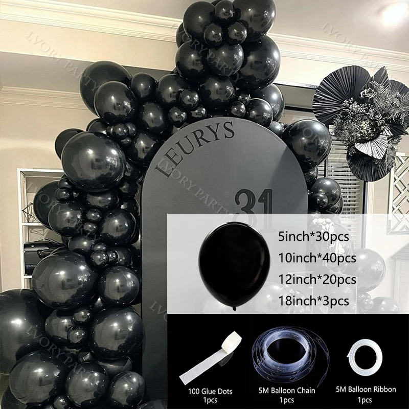 Black Balloons Decoration Birthday  Black Ballons Decoration Birthday -  96pcs - Aliexpress