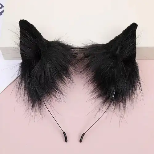 Plush Cat Ear Headband Cartoon Black Plush Hair Band Anime Cosplay Props Cute Hairband Headwear Party Hair Accessories - Image 10