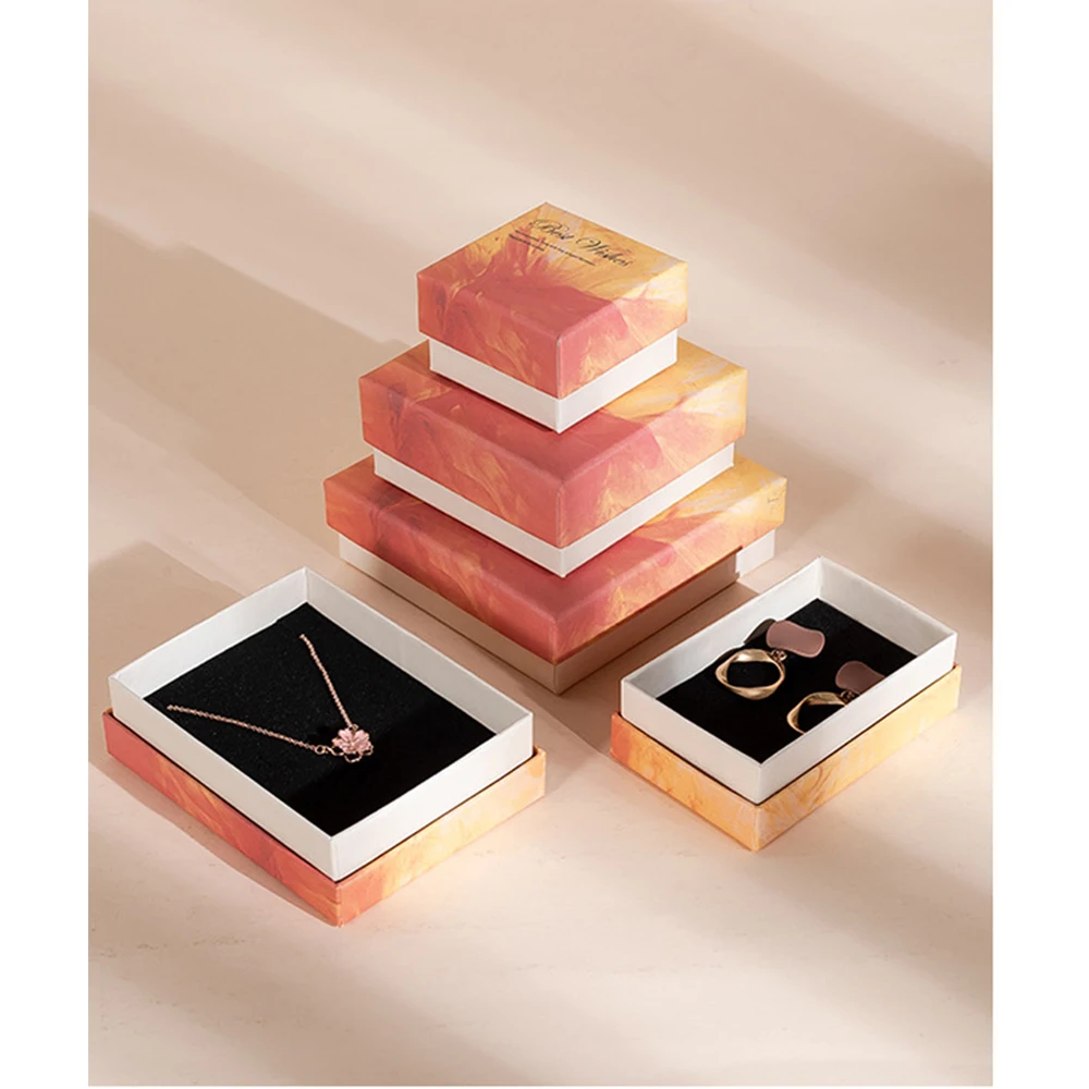 24pcs Bulk Jewelry Boxes with Blessing Cardboard Craft Organizer Storage Beads Rings Earrings Bracelet Jewelry Boxes Packaging