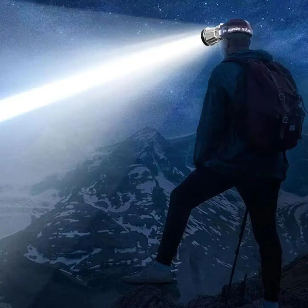 LED Rechargeable Headlamp High Lumens Super Bright Light Head Mounted Work Head O5F9