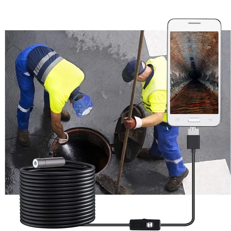Auto Focus Endoscope 12MM 5MP Cameras Borescope For Car Pipe Inspection 1080p Mini Camera 4 Led Cables For Android And PC 5