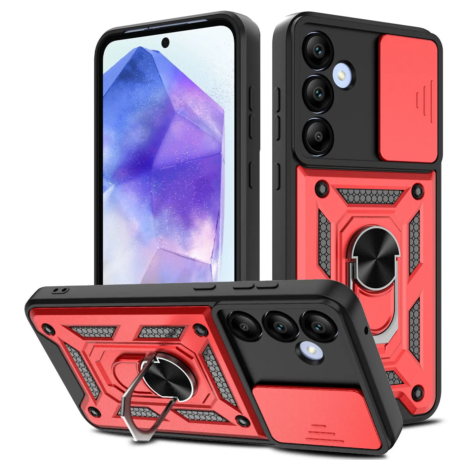 Heavy Duty Shockproof Military Armor Case with Ring Stand Holder