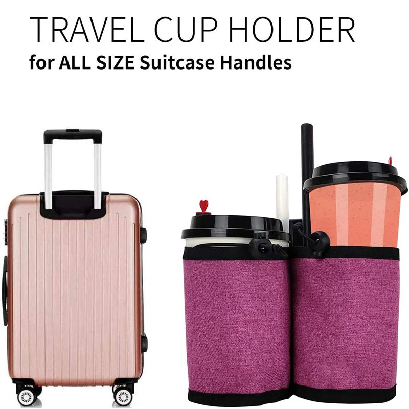 Portable Drink Carrier Water Bottle Organizer Luggage Travel Cup Holder Cup  Holder for Luggage Handle Suitcase Cup Attachment - AliExpress