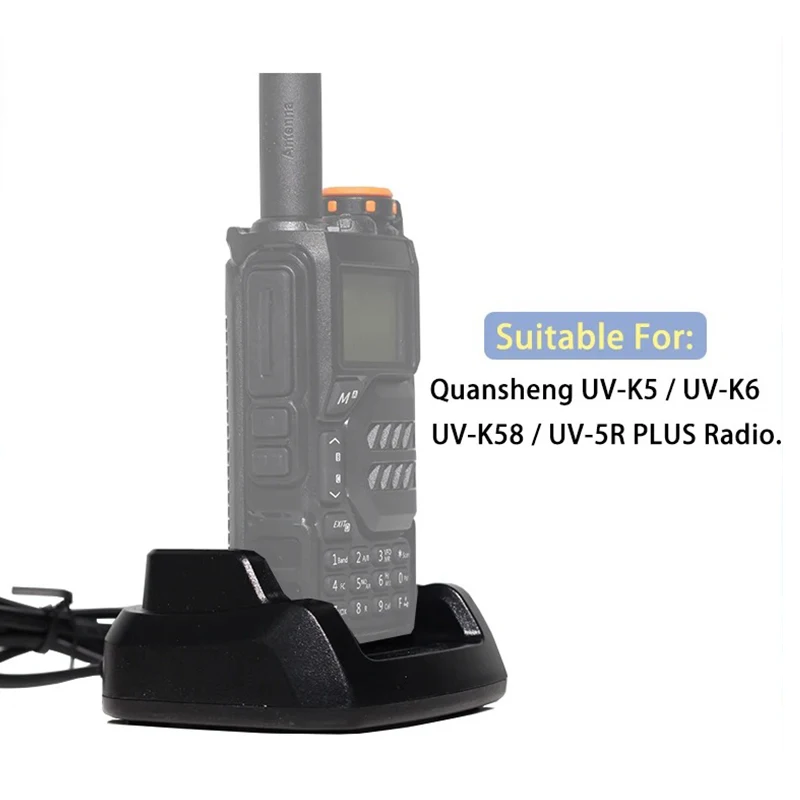 UV-K6 Battery Charger Quansheng UV-K5 Original Desktop Charger C-51 Power Adapter 110-240V Input BPK5 Walkie Talkie Accessories 3