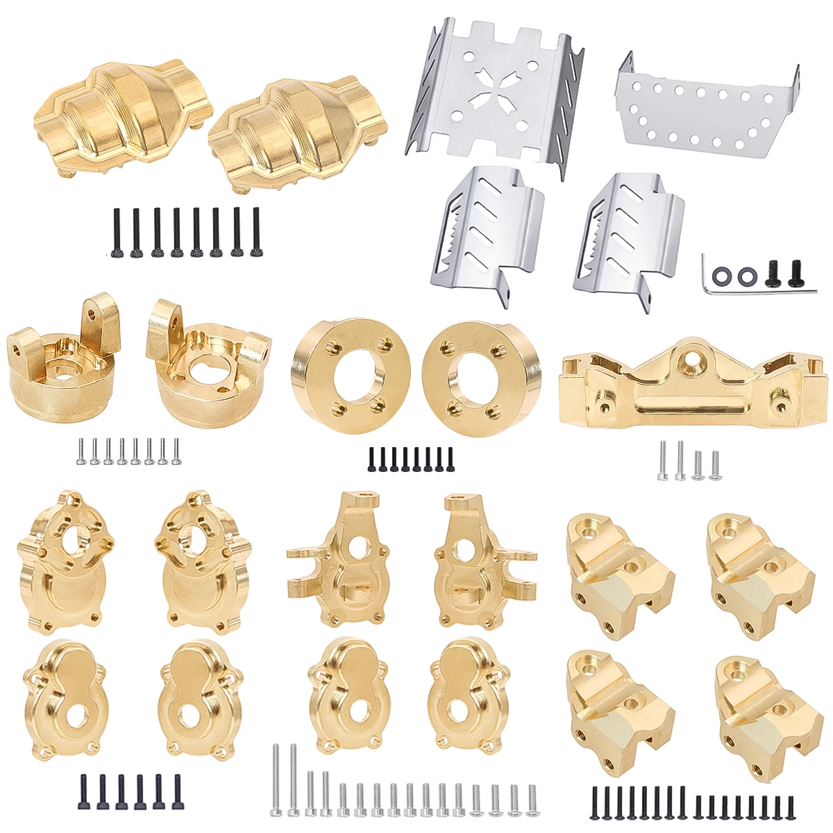 Metall-Messing Vordere Lenkgruppe und Hinterachs-Halterung für 1/10 YK4102 YK4103 1/8 YK4082 YiKong MJX H8H V1 RC Crawler Upgrade