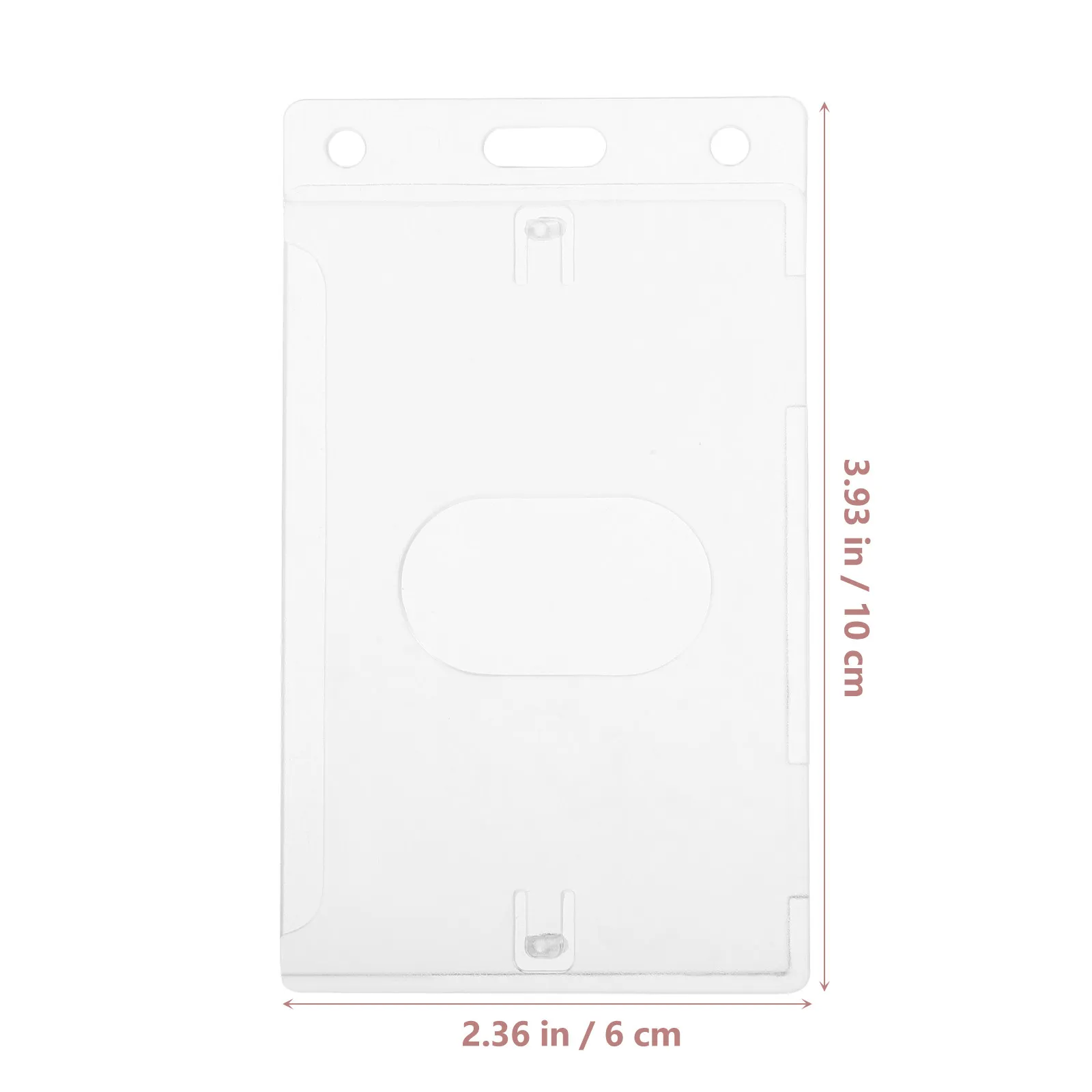 단단한 플라스틱 투명 세로형 ID 카드 홀더, 엄지손가락 슬롯이 있는 싱글 카드 보호 슬리브, 사무실, 학교, 의료용