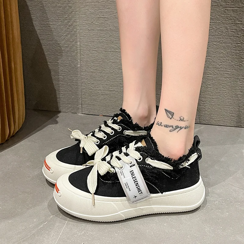 

Fashion Women Vulcanized Shoes Casual Shoes Lovers Leather Platform Sneakers Thick Tennis Female Walking zapatos para mujeres