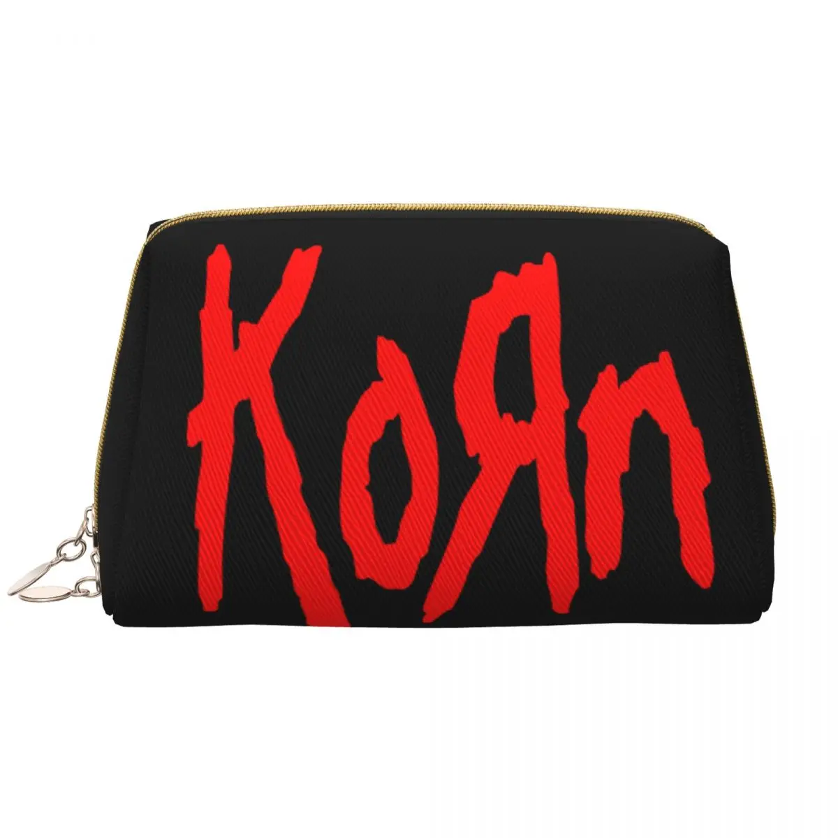 

Fashion Korns Logo And Symbol Travel Toiletry Bag for Women Rock Band Cosmetic Makeup Organizer Beauty Storage Dopp Kit