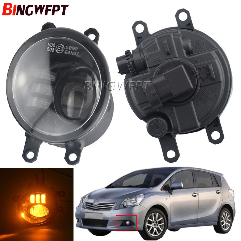 

2x Car Front Bumper Fog Light Assembly LED Daytime Running Lamp DRL H11 12V For Toyota Verso (_R2_) 2009-2018
