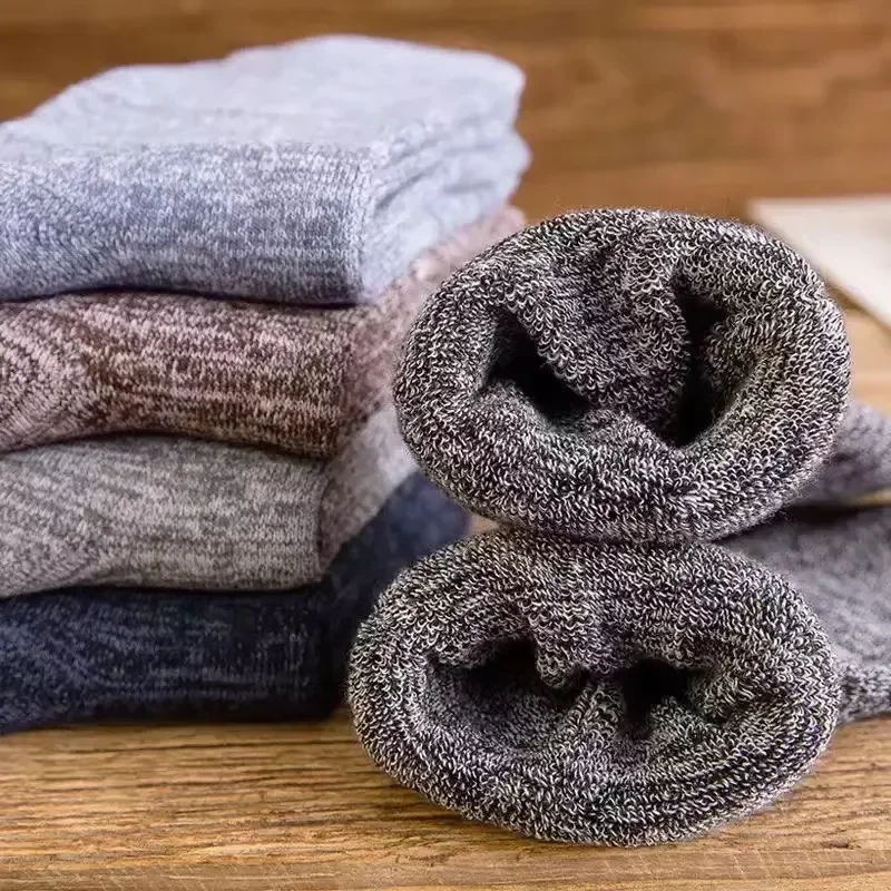 

Breathable Keep High Business Soft Cotton Socks Thickened Quality Solid for Color 10pairs/men's Wool Warm Men