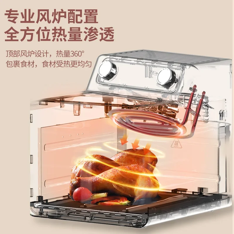 Liren Air Fryer Visible Household 2024 New Uncoated Stainless Steel Electric Fryer Large Capacity French Fry Machine 5