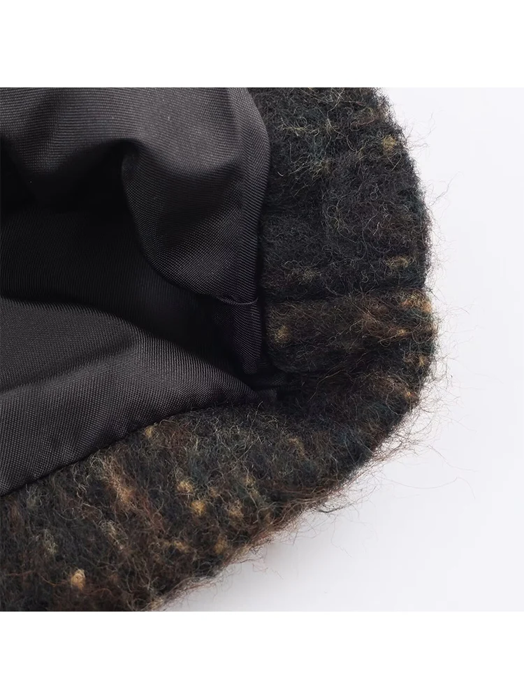 New Women's Woolen Coat 2025 Autumn/Winter Plaid Lapel Loose Fit Long Sleeve Woolen Coat Elegant Lady Commuting Warm Jacket