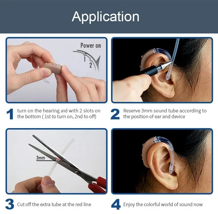 2024 Adjustable Hearing Aids Sound Amplifier Portable Mini Digital Invisible BTE Health Care Ear Hearing Aids For Deafness 4
