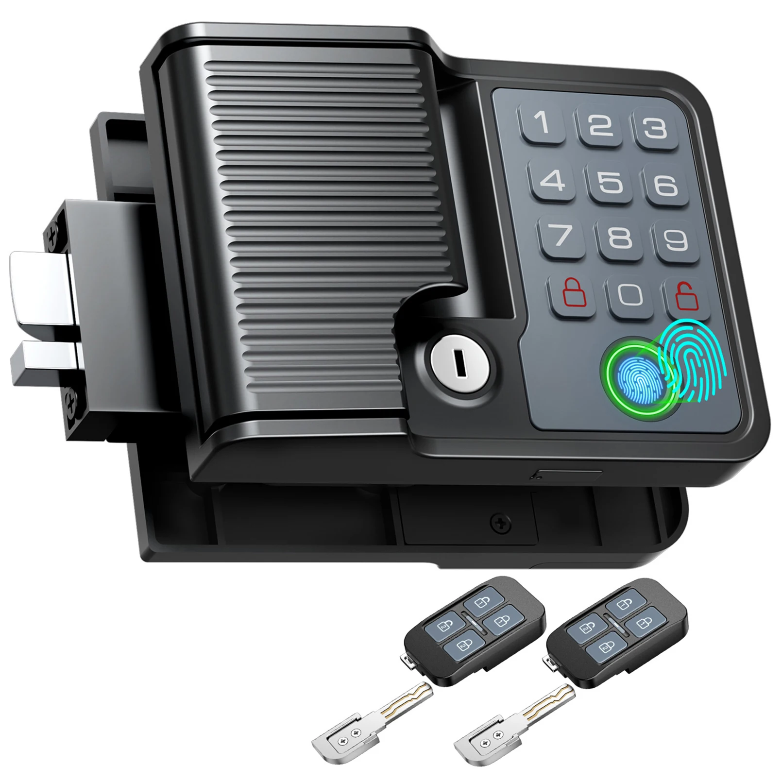 Smart RV Door Locks Keyless Entry Weatherproof Fits 3.75"x2.75" Fingerprint Remote Keypad, Full Metal Camper Trailer Replacement 1