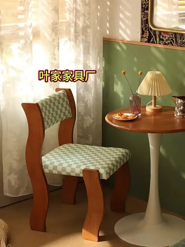 Xyy-無垢材のダイニングチェア、ソフトバッグ、レトロスタイル