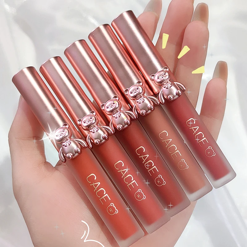 Velvet Matte Liquid Lipstick 5 Colors Sets Waterproof Lip Gloss Beauty Girl Makeup Nude Lip Tint Long-lasting Lip Makeup Sets 2