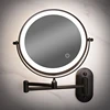 8 inch Wall Mounted Makeup Mirror Black 3X-10X Magnifying 3 color LED light Double Side Bathroom Smart Shaving Cosmetic Mirrors 2