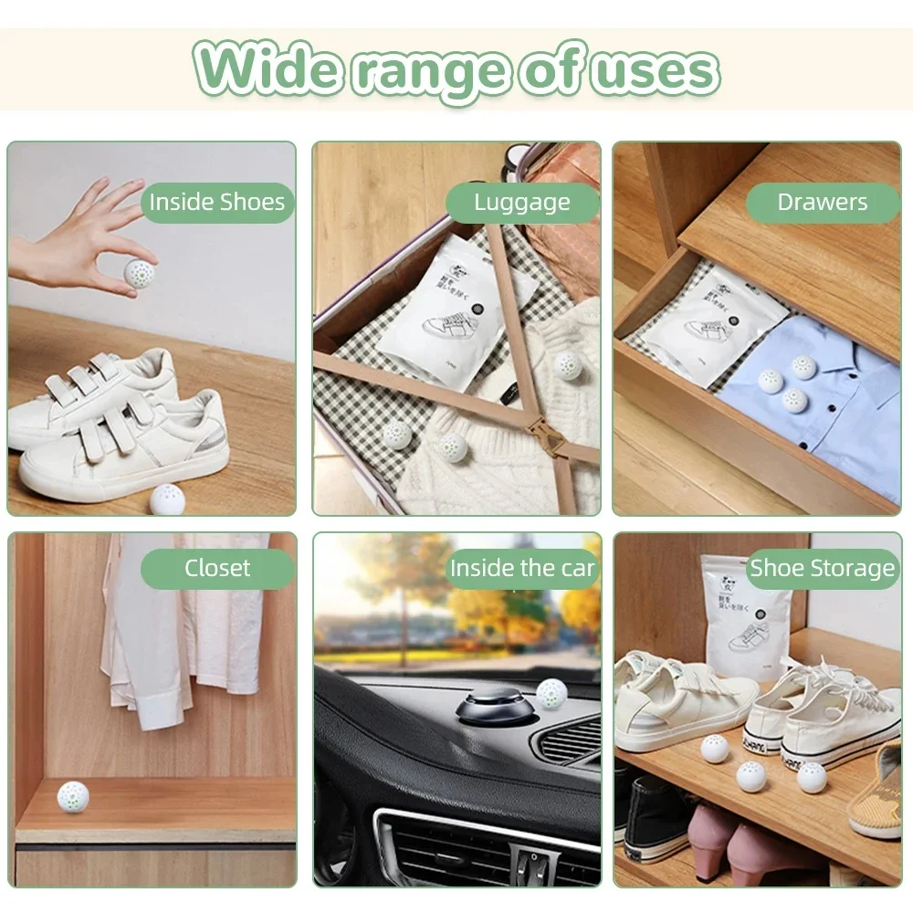 Shoe Deodorizer 12-24PCS Shoe Deodorizer Freshener Balls For Shoes Multifunction Home Scent Fresheners Footwear Shoe Closet Toilet Deodorization