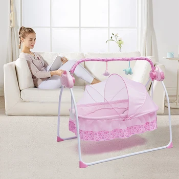 5 Gears Electric Auto-Swing Baby Crib Cradle Sleep Bed Infant Rocker+Net Music Bluetooth Music Adjustable+ Mat 3