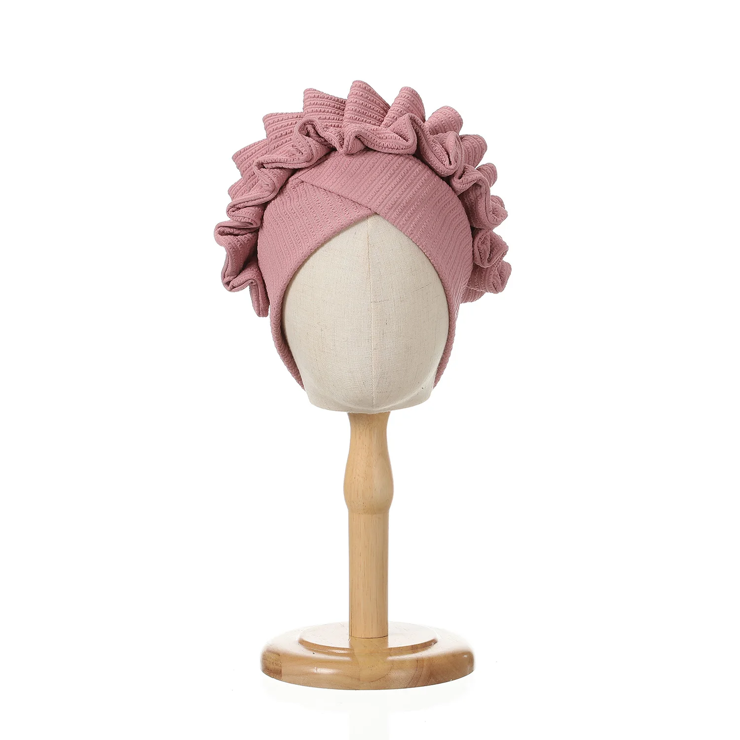 Mode Frauen Rüschen Blume Turban Kappe Kopftuch Motorhaube afrikanische Kopf wickel indische Hüte muslimische Kopf bedeckung lockige Haarpflege Hut Hut – Detail 6