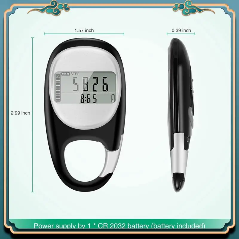 Pedometer For Walking, Portable Walking Pedometer 3D Step Counter, Simple Electronic Steps Tracker With Carabiner Easy To Use