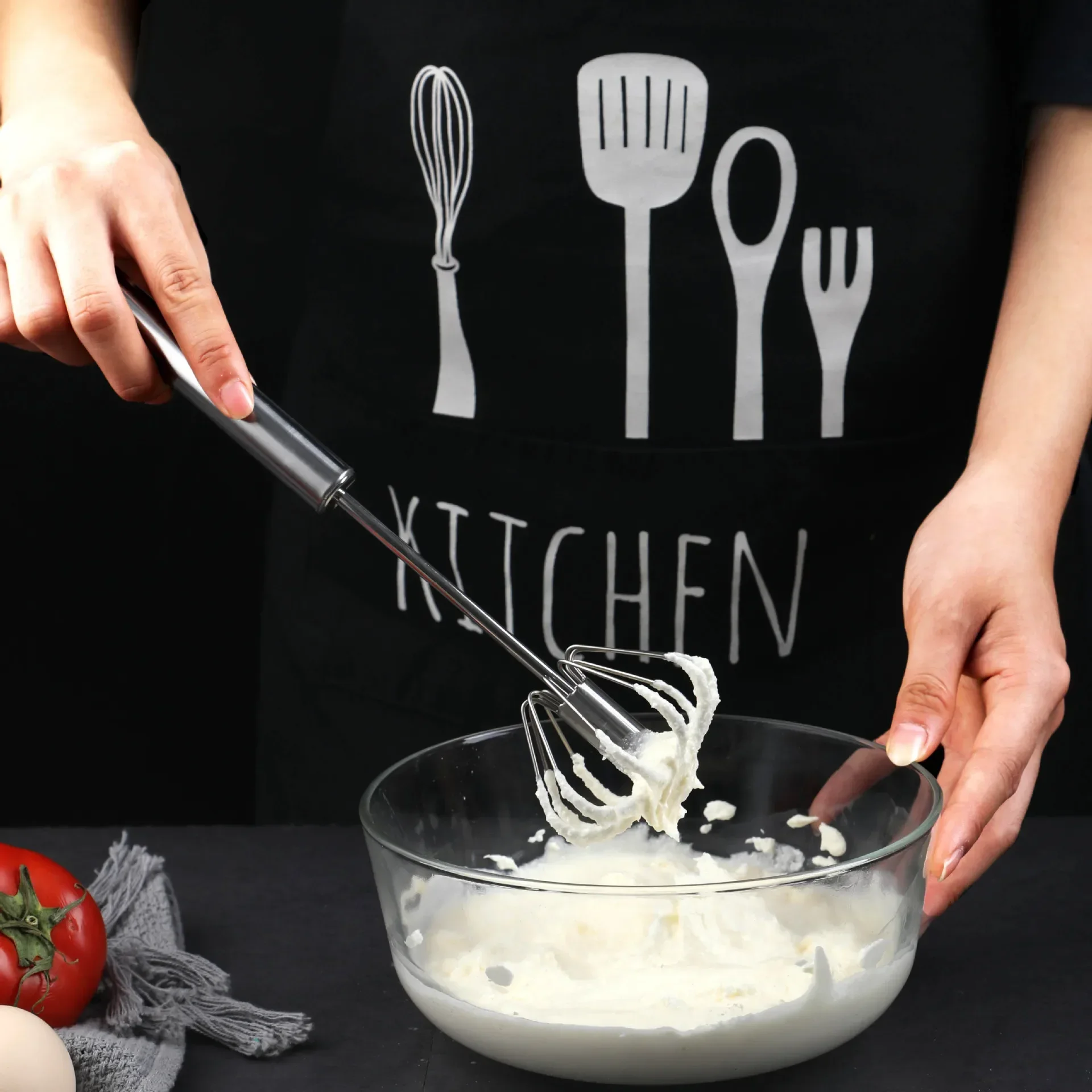 Stainless Egg Beater Semi-Automatic Egg Tools Stiring Cream Whisk Manual Mixer Household Kitchen Baking Accessories