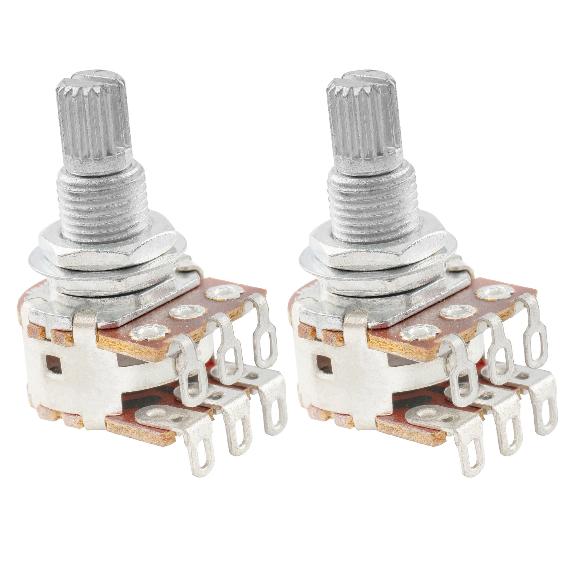 Musiclily Pro MN250K/MN500K Mini-Potentiometer, metrische Split-Shaft-Mischpotentiometer, Dual-Balance-Potentiometer mit Mittelstopp (2er-Set) – Detail 7
