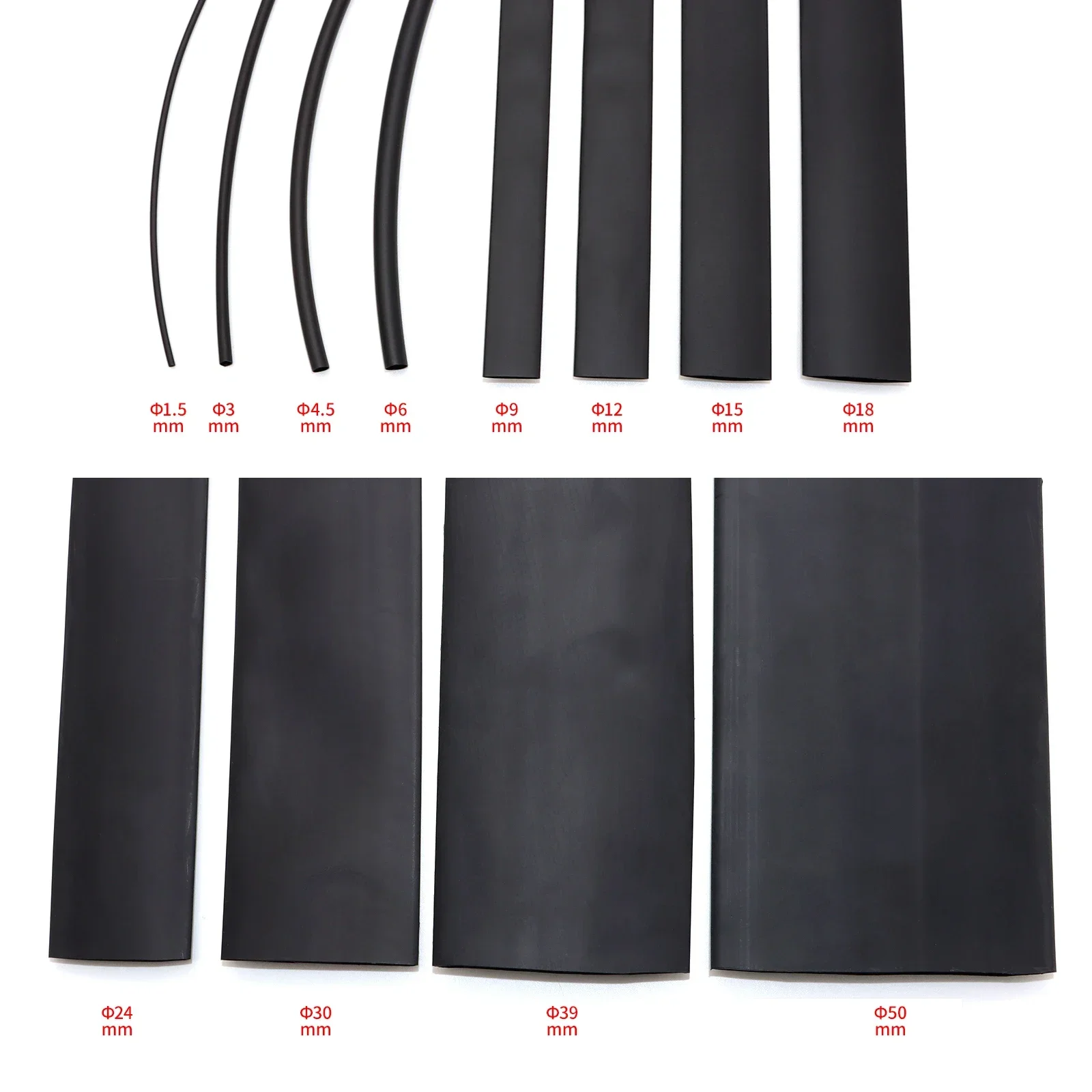 3:1 Heat Shrink Tube No Glue 1.5/3/4.5/6/9/12/15/18/24/30/39/50mm Polyolefin Insulated Waterproof Protection Cable Sleeve heat shrink tube,heat shrink tubing,cable sleeve,heat shrink cable sleeve,cable sleeve protector,protective sleeve