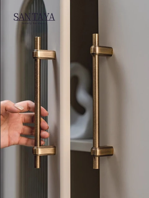 Solid Brass Cabinet Handle and Knob Drawer Knobs T Bar Bedroom Kitchen Handle Hardware / Drawer Pulls Antique Bronze