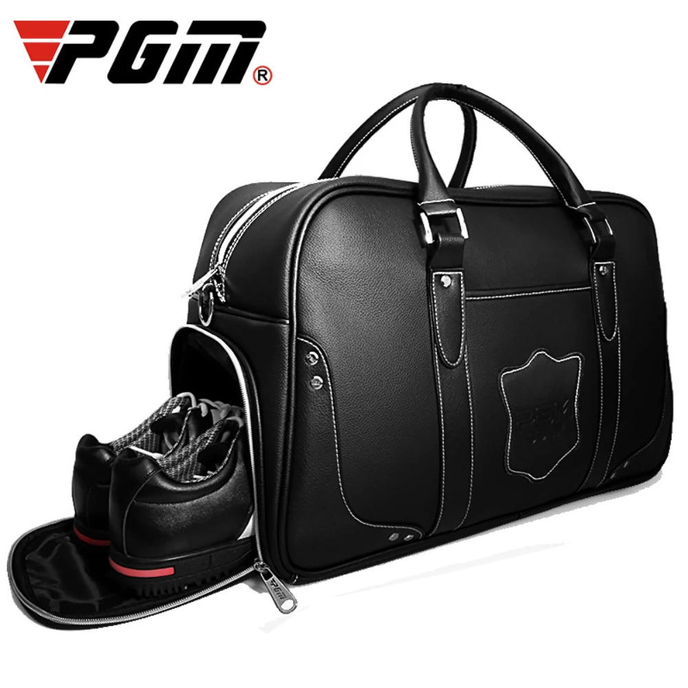 PGM Black Golf Clothing Bag Men's Portable Business Travel Bag Leather