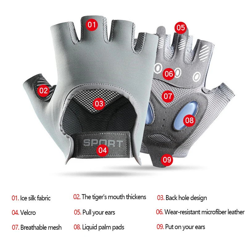 1 Pair Gym Body Building Training Fitness Gloves Sports Weight Lifting Exercise Slip-Resistant Gloves For Women Men Yoga