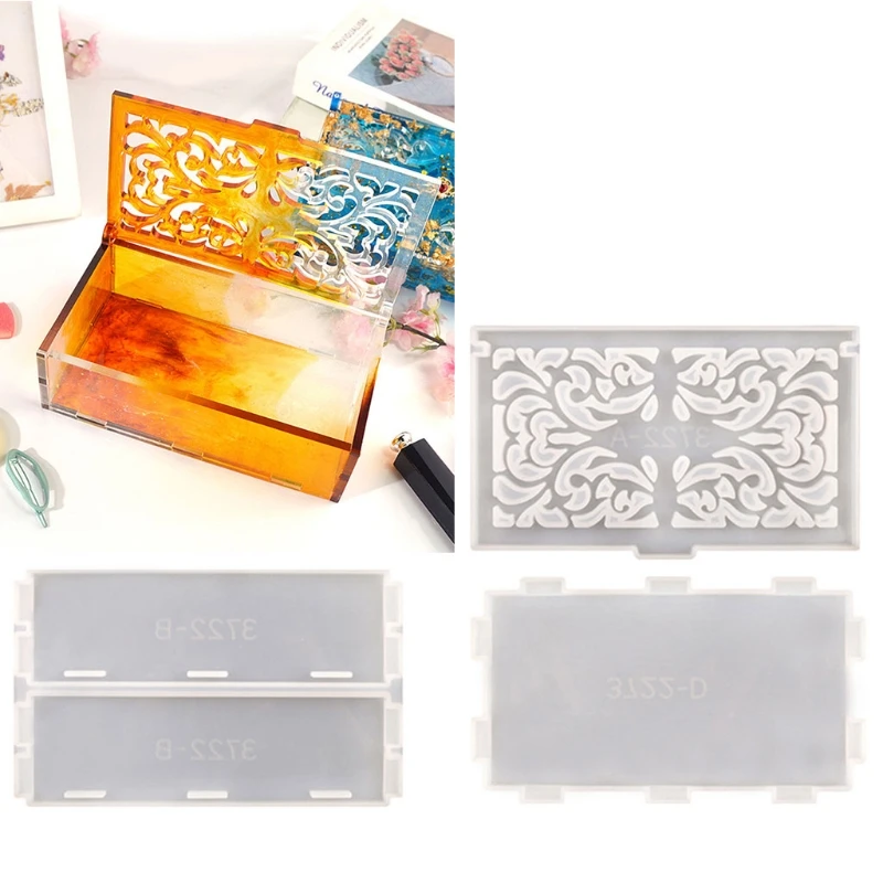 

DIY Storage Box Epoxy Resin Mold Jewelry Holder Silicone Mould Handmade Crafts Home Decorations Casting Tools