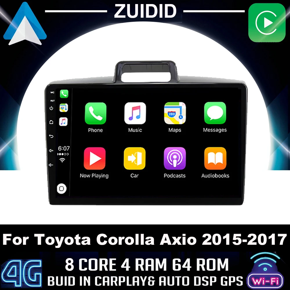 

Carplay 4 CORE Android 10 For Toyota Corolla Axio Fielder 2015 2016 2017 Car Radio Multimedia Video Player Stereo 2DIN Russian