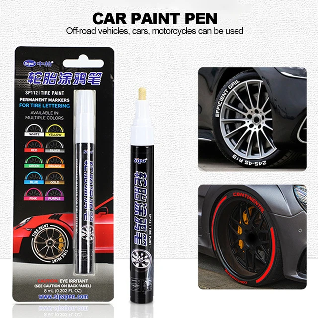 Car Tyre Wheel Metal Paint Waterproof Permanent Tire Marker Pen - White