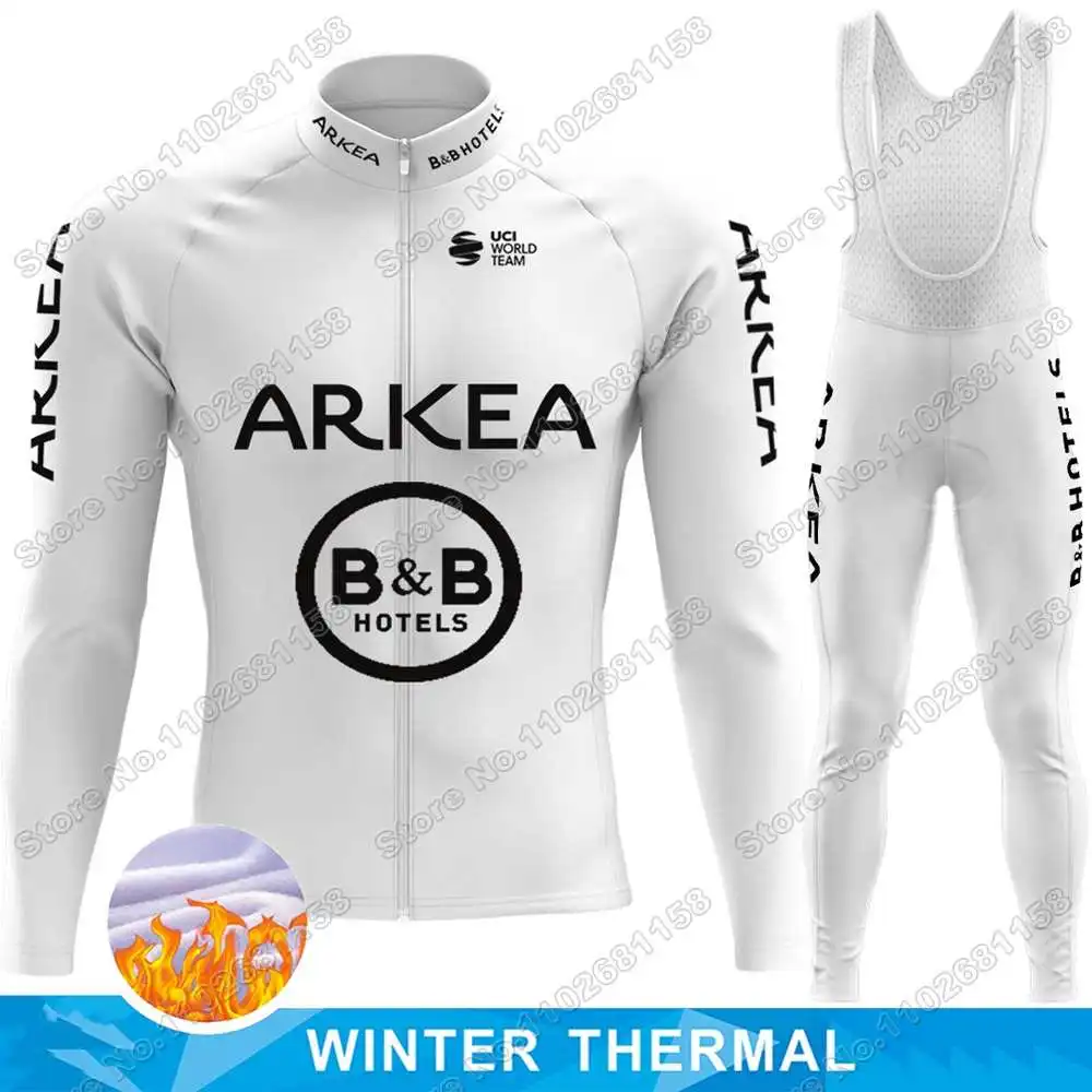 white-team-arkea-b-b-hotels-2024-cycling-jersey-set-winter-autumn