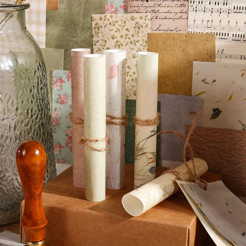 Journamm 60pcs/pack Aesthetics Materials Paper Creative Stationery DIY Scrapbooking Decor Journaling Floral Background Paper 4