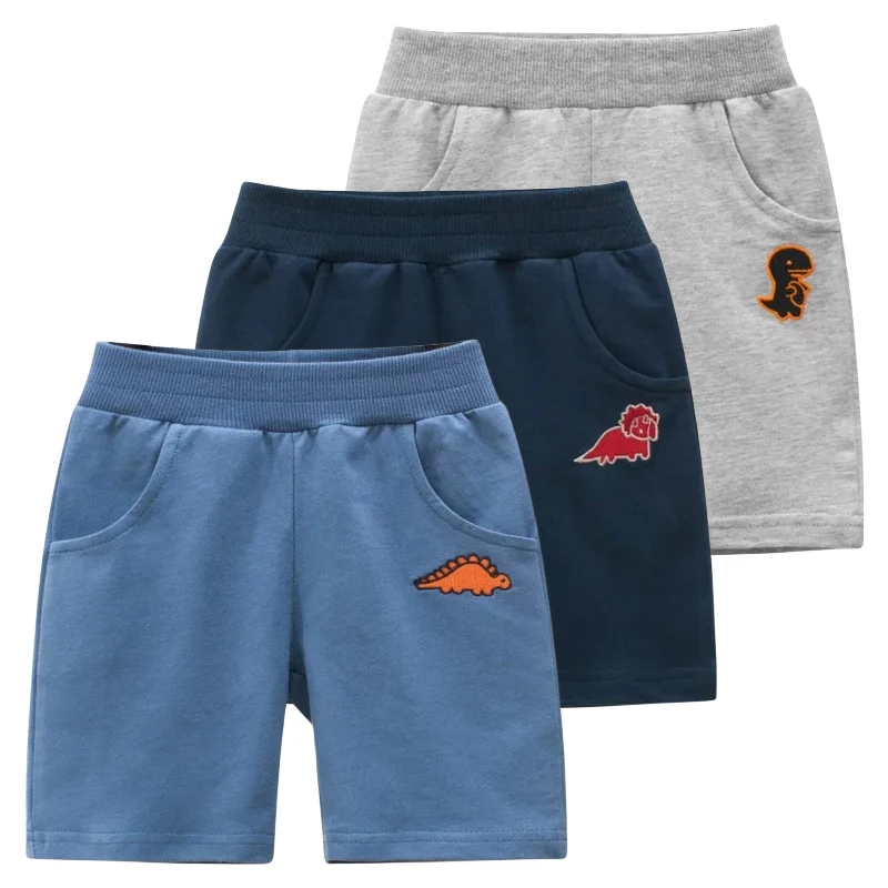 Boys Shorts Cartoon Dinosaur Cotton Kids Boy Summer Beach Elastic Waist Sports