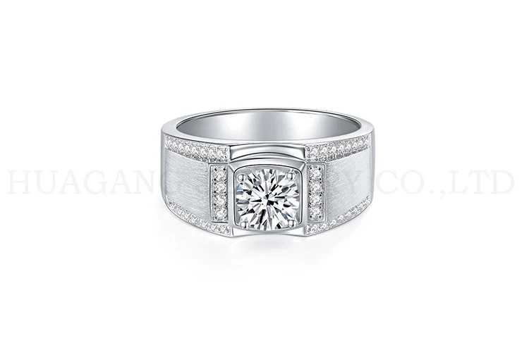 Moissanite Rings 2CT Brilliant Diamond Engagement Rings For Boy Man Promise Gift Sterling Silver Jewelry