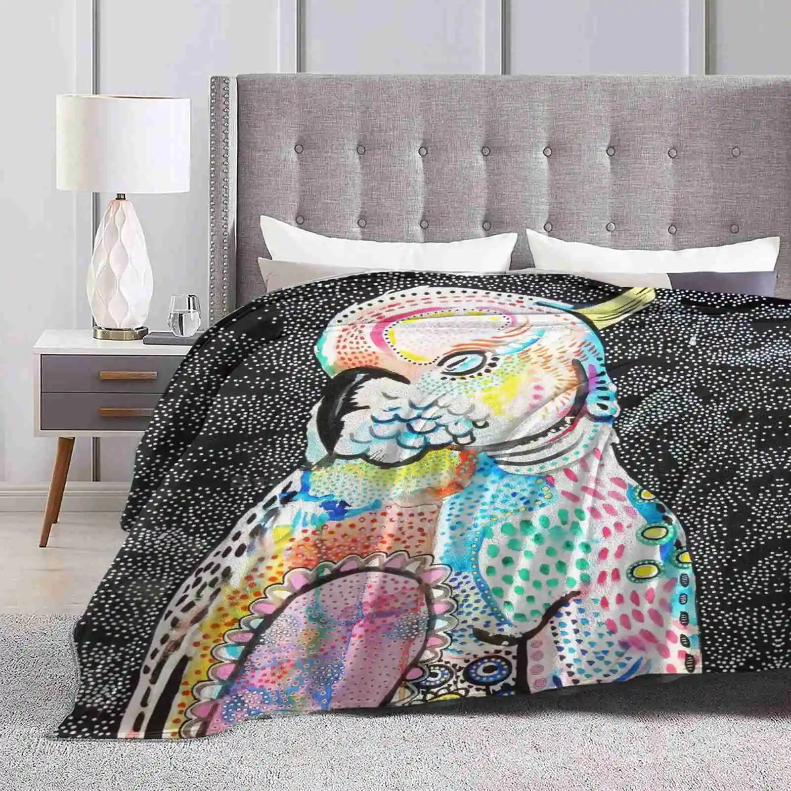 

Декоративное удобное теплое фланелевое одеяло Какаду креативного дизайна