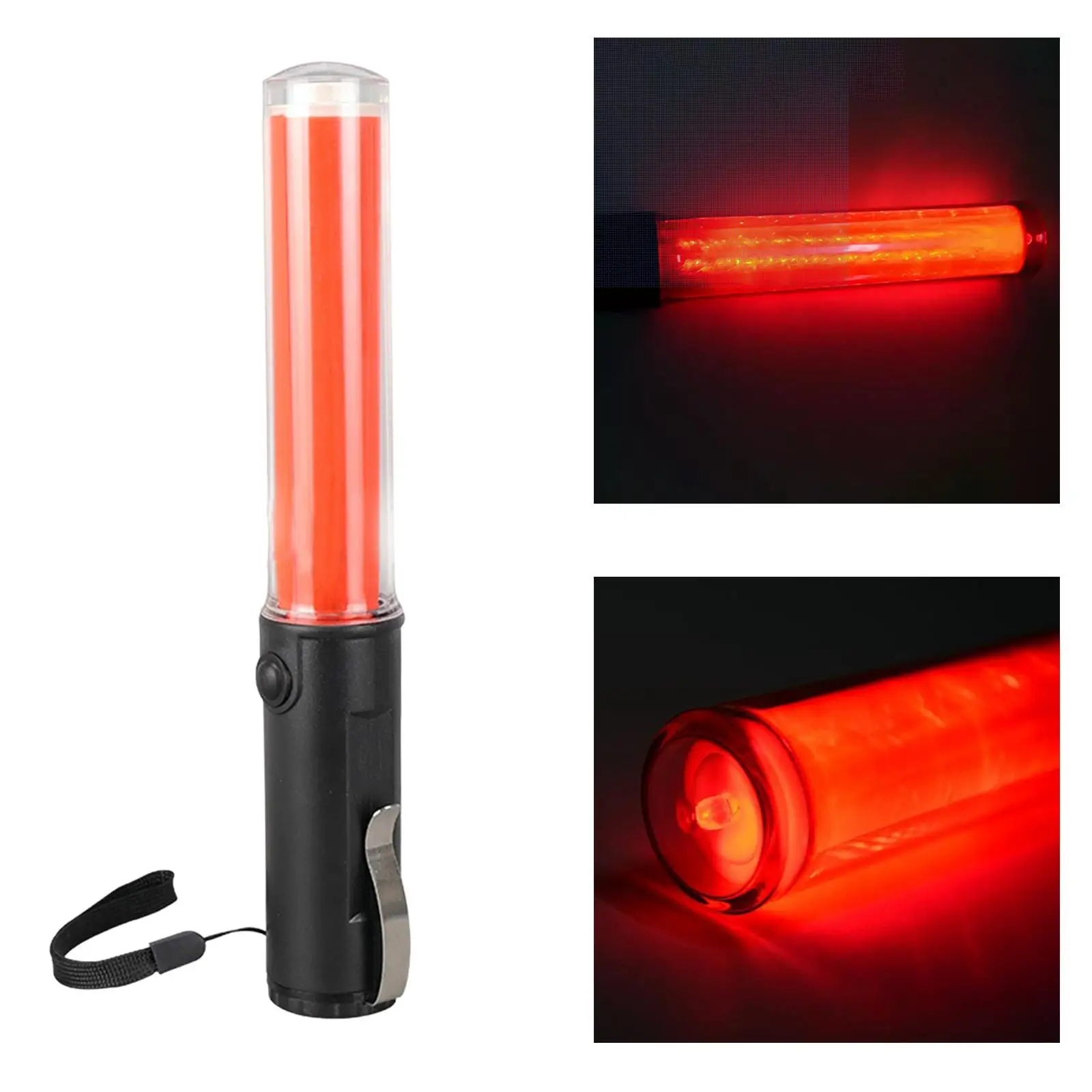 26cm Air Marshaling Signal Wand and Side Clip Design Signal Traffic Wand for Parking Guides LED Traffic Wand 3 Flashing Modes