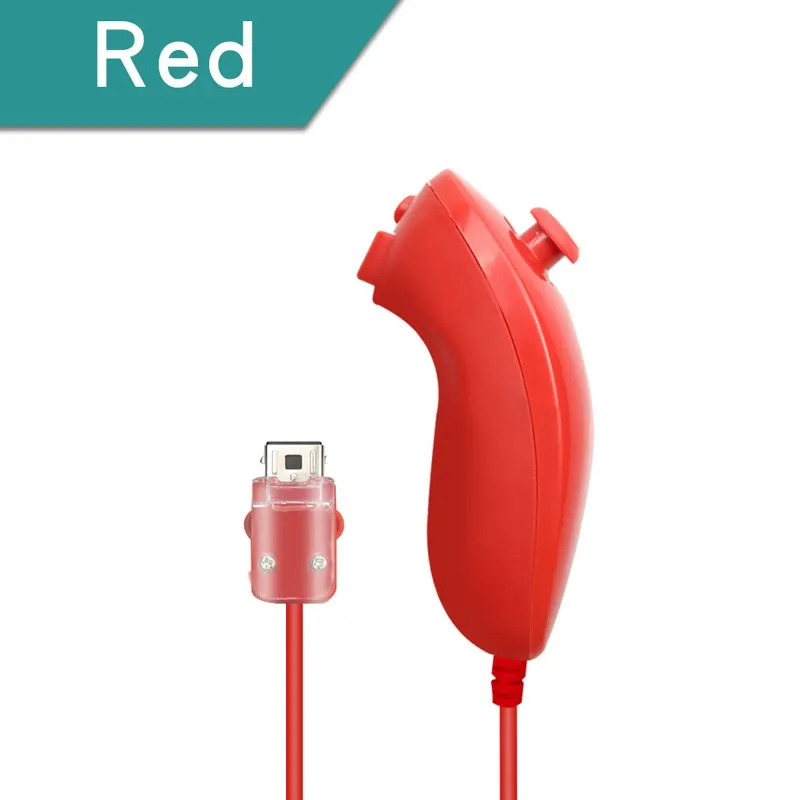 For Nintendo Wii Game Controller 5 colors Nunchuck Hand Curved Game Handle Controller Nunchuk For Wii Gamepad Accessories 